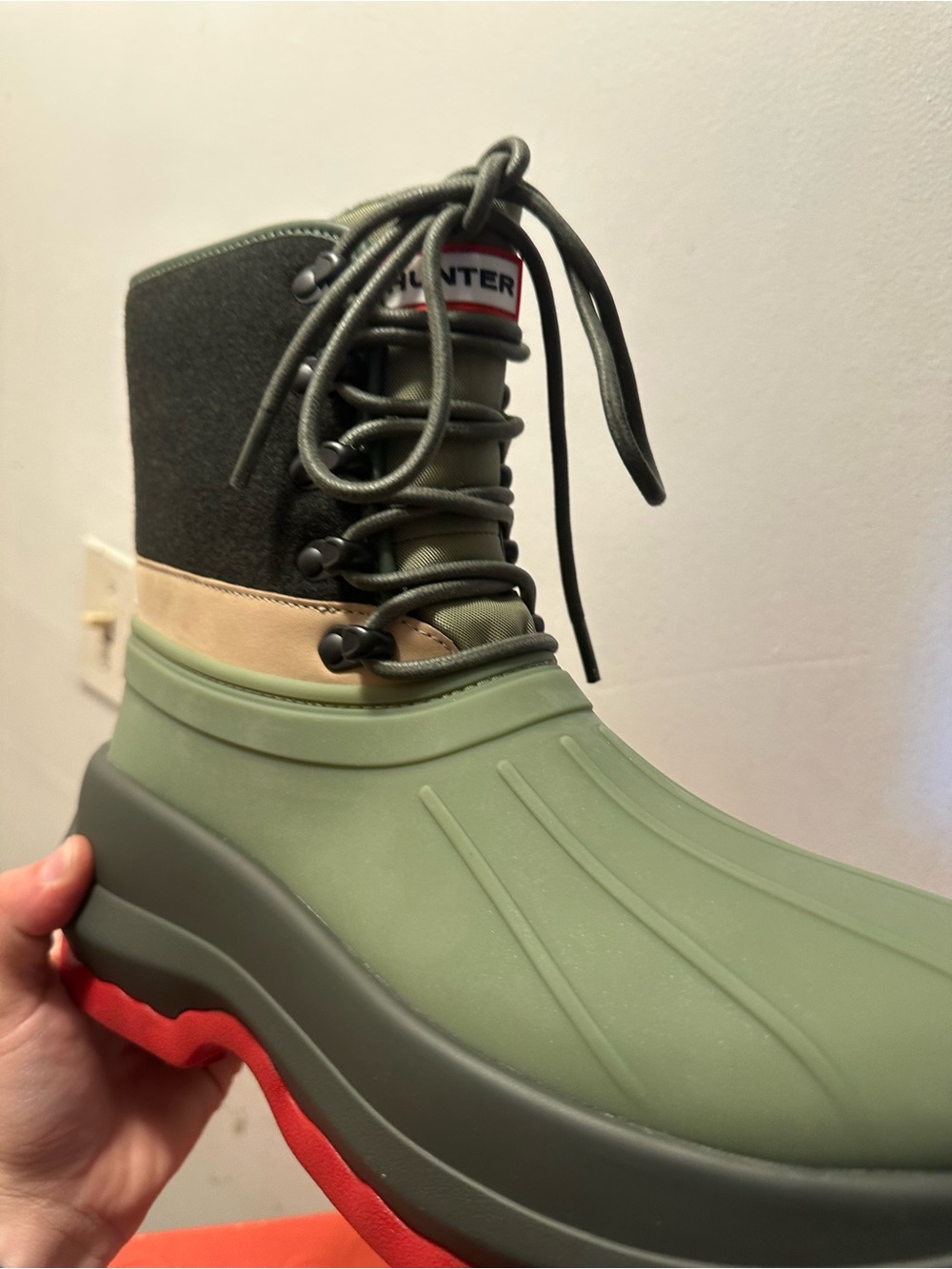KENZO x Hunter Ankle Boots Olive Green Waterproof Men’s US 8 NWT Rare